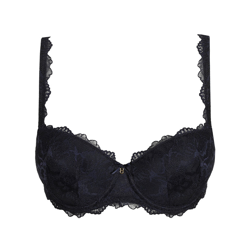 navy balconette bra