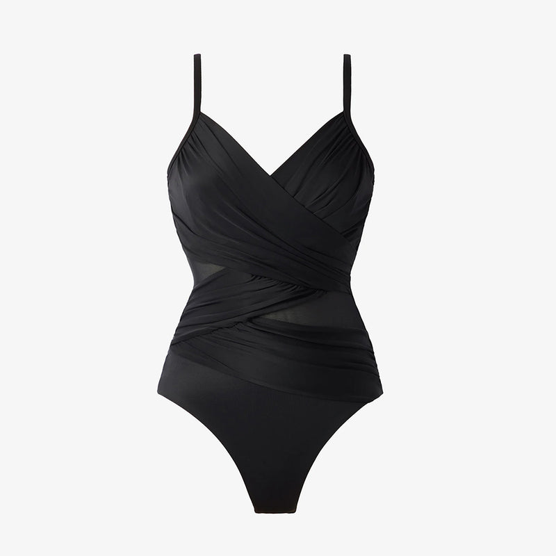 black slimming swimsuit