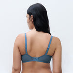 chantelle blue half cup lace bra