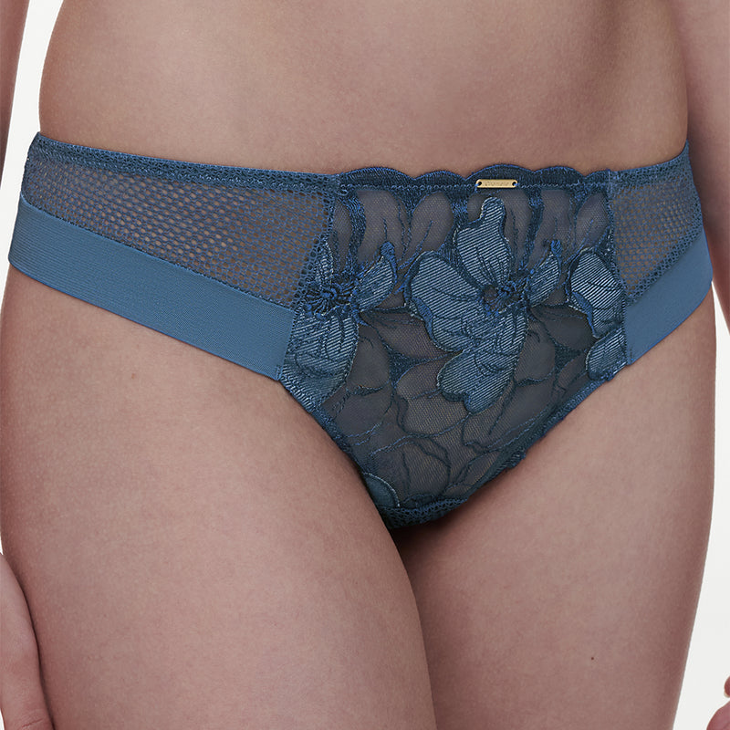 chantelle blue lace thong