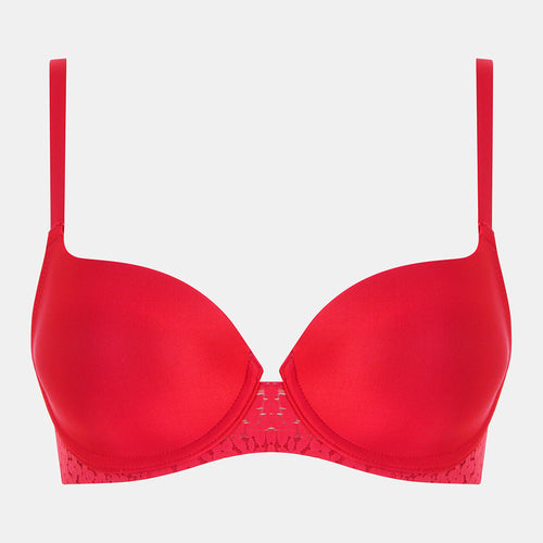 chantelle red t shirt bra