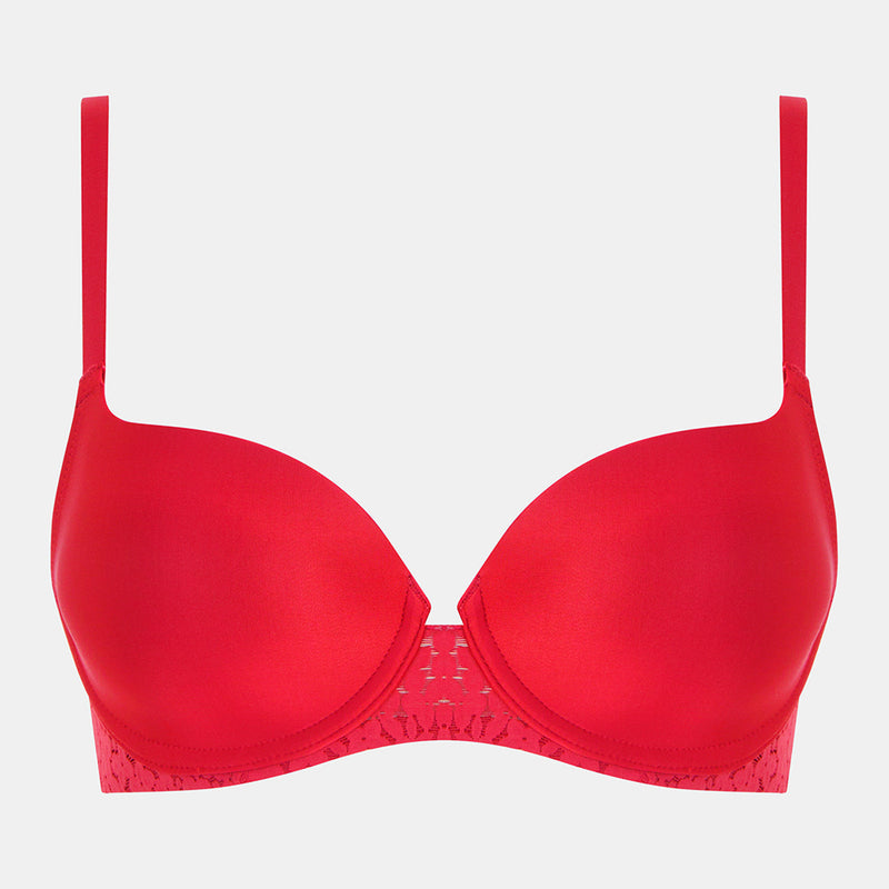 chantelle red t shirt bra