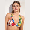 Fabia Flower Print Underwired Halter Bikini Top