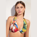 Fabia Flower Print Underwired Halter Bikini Top