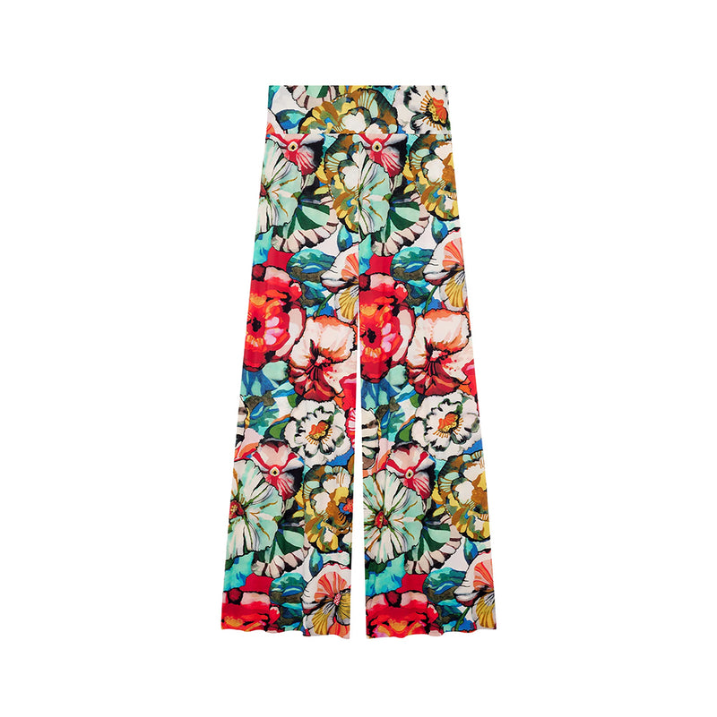 Pitta Flower Print Loose Beach Trousers