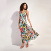 Rona Flower Print Long Wrap Dress