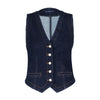 red button denim waistcoat