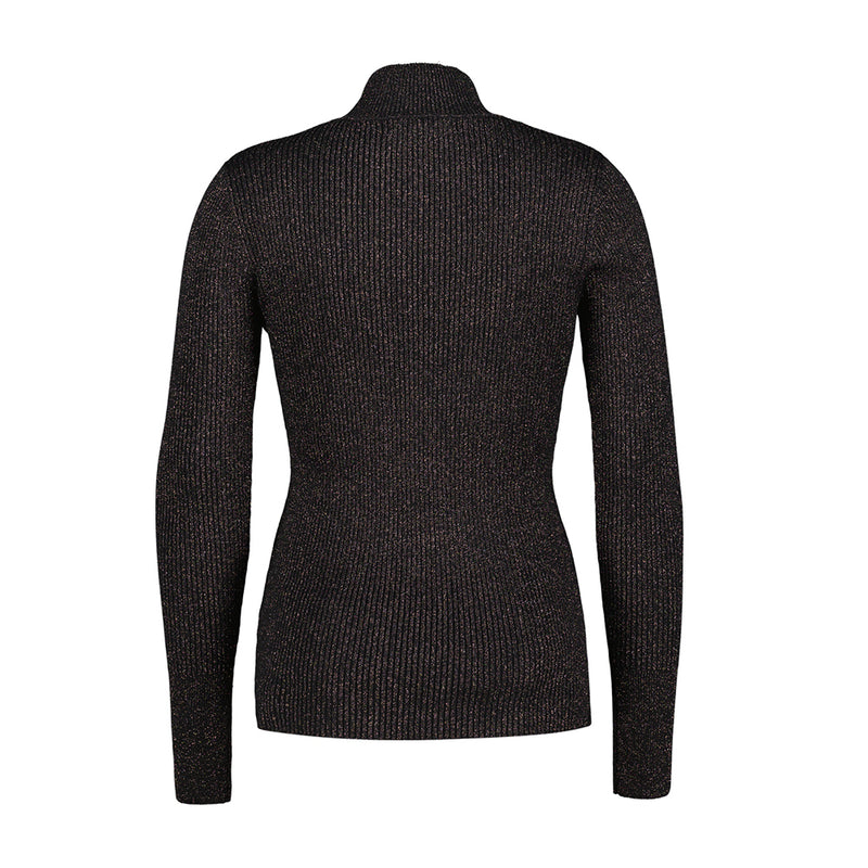 red button black turtle neck top