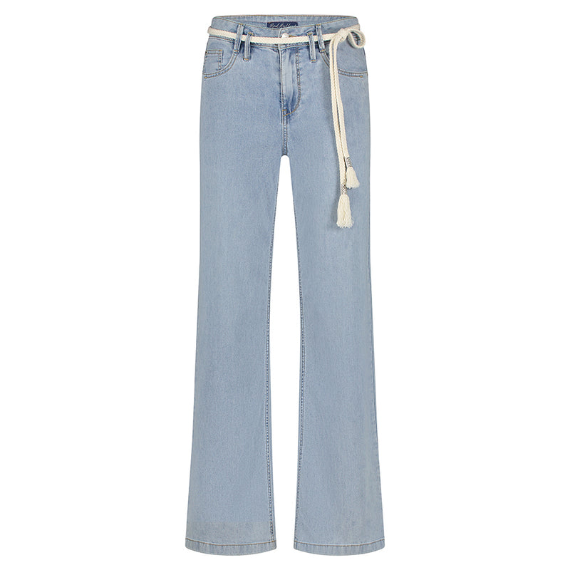 red button wide leg jeans