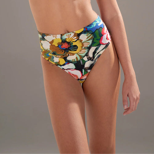 Tobago Flower Print Fold Down Bikini Bottom