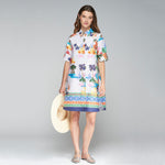 Hester Palm Trees Shirt Dress